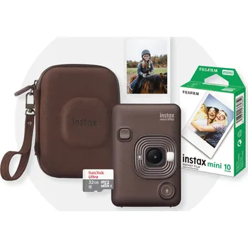 Analogový fotoaparát Fujifilm instax mini LiPlay StartSet Deep Bronze + 5 ks Mini Album Weave (mix barev)