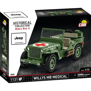 Stavebnice COBI Americký terénní automobil medical Jeep Willys MB COBI 2806 - World War II 1:12