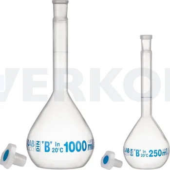 Baňka odměrná PP, s NZ a PE zátkou, Provedení: Čirá, Objem [ml]: 25, NZ: 10/19