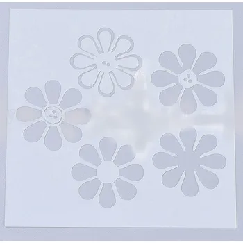 Plastová šablona, KYTKY, 13x13 cm, 1 kus