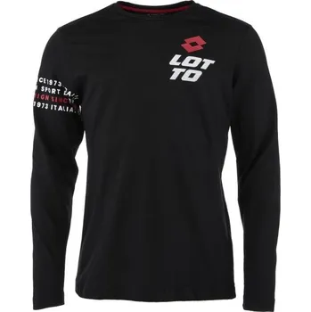 Pánské tričko Pánské tričko Lotto LOGO DUE II LONG SLEEVE TEE S Černá, Červená, Bílá