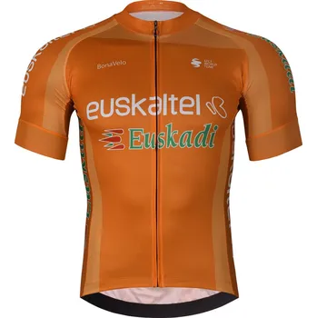 cyklistický dres BONAVELO Cyklistický dres s krátkým rukávem - EUSKALTEL-EUSKADI - oranžová L