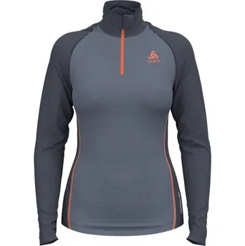 Dámské termoprádlo Dámské termotričko Odlo PERFORMANCE WOOL 150 S Tmavě šedá, Oranžová