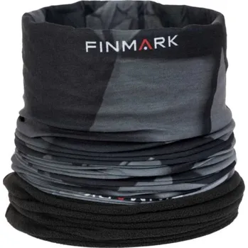 Šátek Multifunkční šátek s fleecem Finmark FSW-219 OS Černá, Tmavě šedá