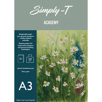 Simply-T Skicák pro akvarel v lepené vazbě A3 FG, 300g, 20 listů