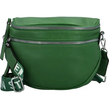 Outdoorové zavazadlo Stylová koženková kabelko/ledvinka Emesta, tmavě zelená