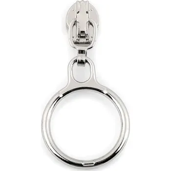 Zip Jezdec ke spirálovým zipům No 3 s kroužkem 5 kusů - 1 nikl