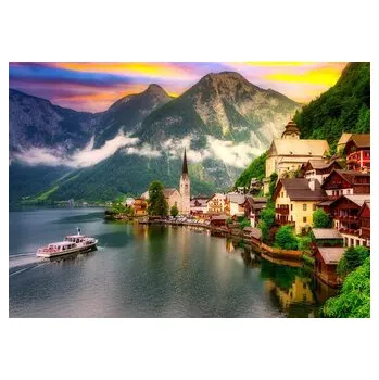 Puzzle ENJOY Puzzle Hallstatt při západu slunce, Rakousko 1000 dílků