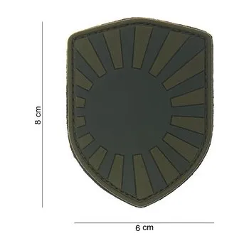 Nášivka Gumová nášivka 101 Inc vlajka štít Japonsko válečná - olivová