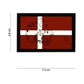 Nášivka Gumová nášivka 101 Inc vlajka Dánsko s obrysem - barevná