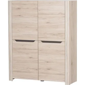 Komoda DESIRE NEW 04 - KOMODA ŠIROKÁ VYSOKÁ 2dvířková dub san remo / hnědá (DESJO 04) (SZ) (K150-Z)
