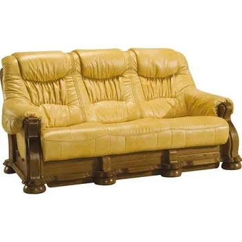 Pohovka Trojmístná pohovka CTIBOR I kůže Barva: moření wenge, Potah: kůže Madras white