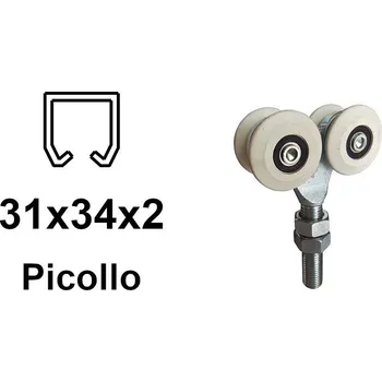 Pohon brány Vozík pro závěsnou bránu 4 role pro profil 34×31×2,0 nylonová kolečka, EKO