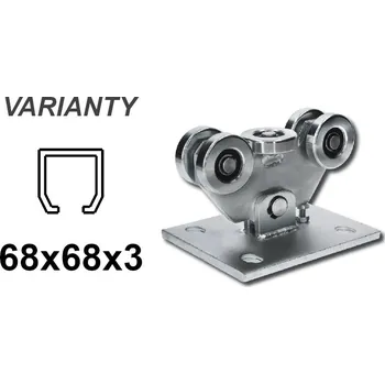 Pohon brány Posuvný vozík s 5 rolemi pro C-profil 68x68x3