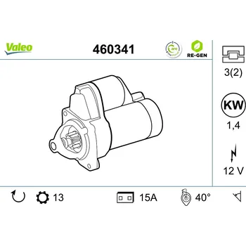 Startér, , 12411317584, 12411318892, 12411402990, 12411405406, VALEO, 460341
