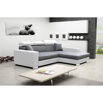 Sedací souprava Falco Rohová sedací souprava Mexicana LUX, rozkládací s úložným prostorem, pravá, šedá Inari 91/bílá Eko