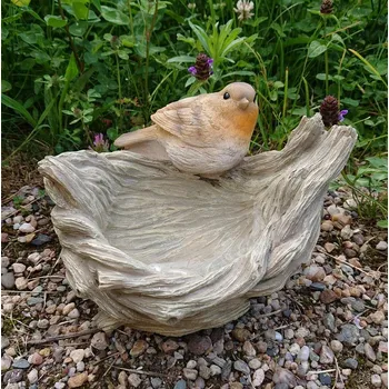 Zahradní dekorace Pítko s ptáčkem