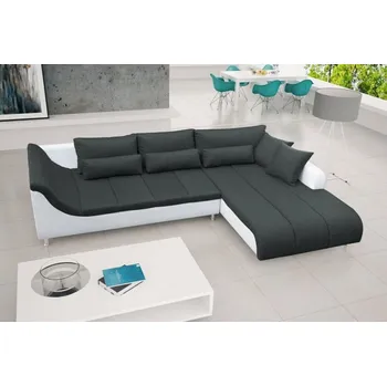 Sedací souprava Falco Rohová sedací souprava Alex, pravá, černá Inari 100/bílá Eko