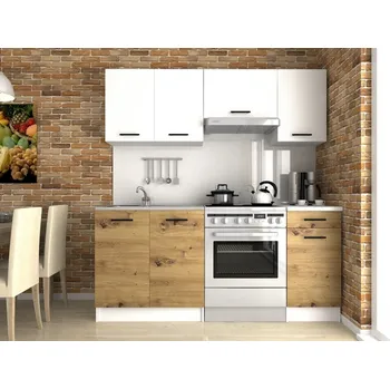 Kuchyňská linka Falco Kuchyňská linka Luigi 180 cm, bílá/dub artisan