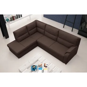 Sedací souprava Falco Rohová sedací souprava Rambo, rozkládací s úložným prostorem, levá, tmavě hneda Sawana 16