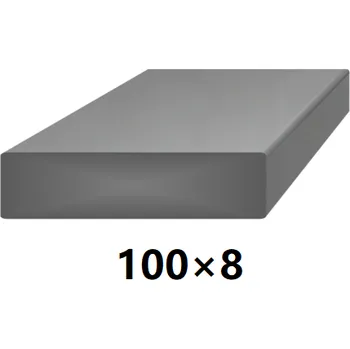 Stavební materiál Plochá plná ocelová tyč 100x8 mm (pásovina), bez povrchové úpravy 6 m (J-P100x8-6)