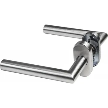 Madlo do koupelny Rukojeť rovná ostře broušená nerezová ocel s oválnou rozetou