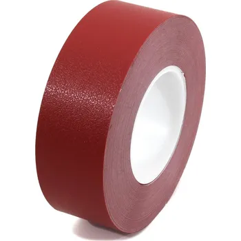 Výstražná páska Červená plastová voděodolná protiskluzová páska FLOMA Resilient Standard - 18,3 m x 5 cm a tloušťka 1 mm