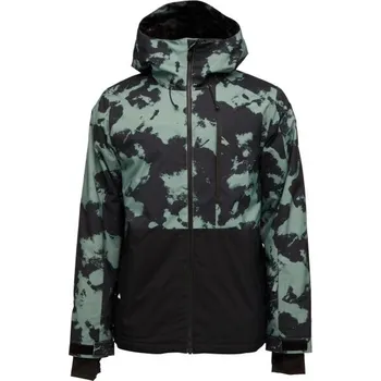 Pánská lyžařská bunda Quiksilver MISSION PRINTED BLOCK L Černá, Světle zelená