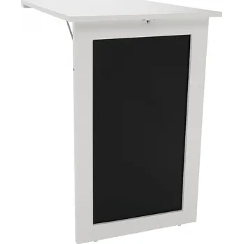 Psací stůl Skládací stůl na zeď, s křídovou tabulí, bílá, ZALMAN