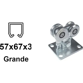 Vozík pro závěsný profil 57×67×3,0, 4 role