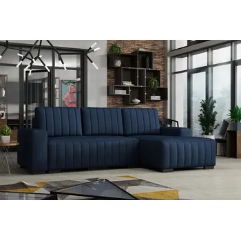 Sedací souprava Falco Rohová sedací souprava HAKIM rozkládací s úložným prostorem, pravá, tmavě modrá/falcone80