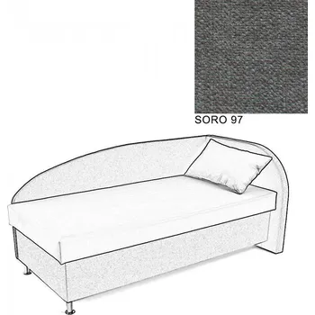 Postel Čalouněná postel AVA NAVI, s úložným prostorem, 90x200, pravá, SORO 97