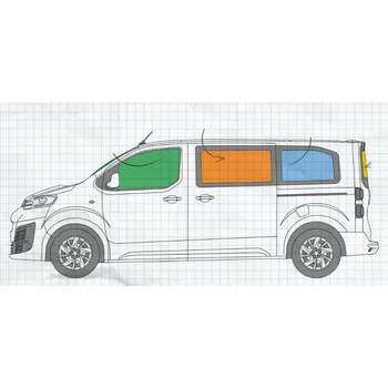 Plachta na motorové vozidlo Konig Sluneční clony Citroen Jumpy 2007-2016 (Fiat Scudo, Peugeot Expert Varianta: 2. řada pravá (84 x 47 cm)