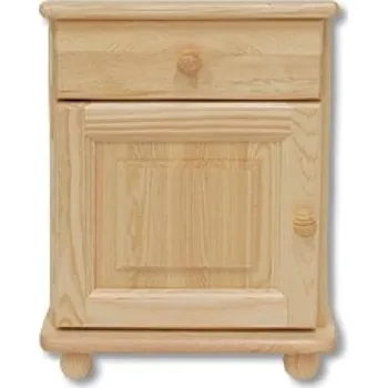 Noční stolek Noční stolek NS-101 masiv Barva: bez moření borovice, Otvírání dvířek: pravé