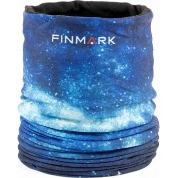 Nákrčník Multifunkční šátek Finmark MULTIFUNCTIONAL SCARF WITH FLEECE UNI Modrá, Bílá