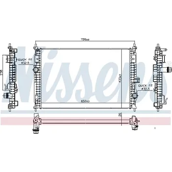 Motor automobilu Chladič, chlazení motoru NISSENS 606342