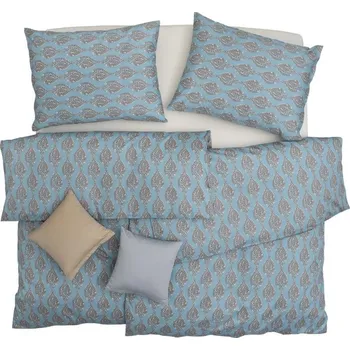 Povlečení SCANquilt povlečení SATÉN PLUS malaga modrobéžová 140 x 200/70 x 90 cm