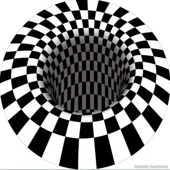 Koberec Kulatý protiskluzový černobílý koberec - 1,40 cm x 40 cm