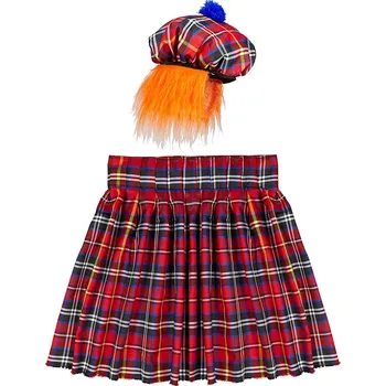 Karnevalový doplněk Kostým Skota - kilt a čepice