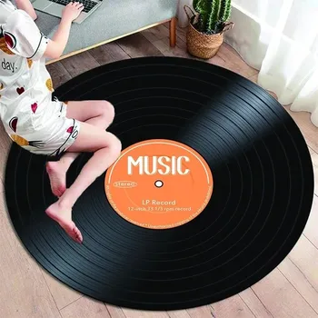 Dětský pokoj Koberec s klasickou hudbou pro dětský pokoj | gramofónová deska - 11,100 cm x 100 cm