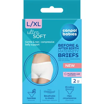 Těhotenská móda Canpol babies Těhotenské a poporodní kalhotky 2v1 L/XL 2ks