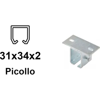 Horní držák pro C-profil závěsné brány 34×31×2,0