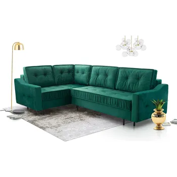 Sedací souprava Falco Rohová sedací souprava AMALIA rozkládací s úložným prostorem, levá, zelená/Monolith 37