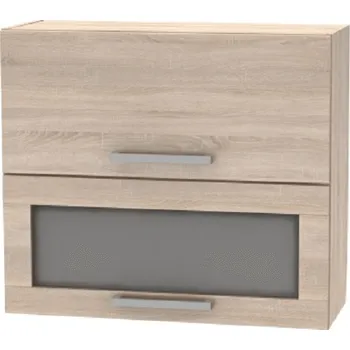 Kuchyňská skříňka Horní kuchyňská skříňka NOVA PLUS NOPL-016-OH, 2DV, výklopná, dub sonoma/sklo