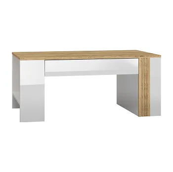 Konferenční stolek ADA 10 -Konferenční stolek se šuplíkem ,lamino DUB CASTELLO/BÍLÁ LESK MDF (ML) (ADAGIO10=1BALÍK) (K150)NOVINKA