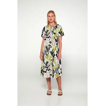 Dámské šaty Dámské letní šaty s rukávkem listy Vamp 20410 Velikost: M