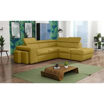 Sedací souprava Rohová sedací souprava PIETRE Metro 45 s taburetem, rozkládací, pravá