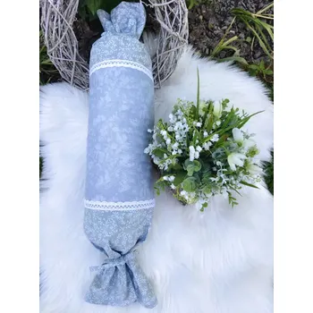 Povlak na polštářek Povlak na podhlavník – Bílé lístečky na šedém mramoru | Ruční výroba z bavlny