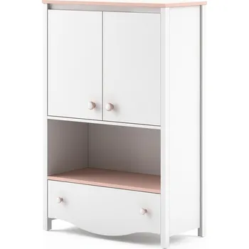 Komoda Dětská skříňka ELISA MI-11, 2D1S bílá/růžová