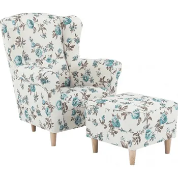 Křeslo Křeslo ušák ASTRID s taburetem, rose 14